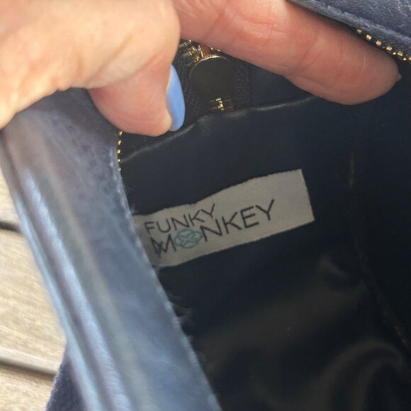 Funky Monkey Navy Blue Small Crossbody Bag Canvas Strap - Picture 6 of 8